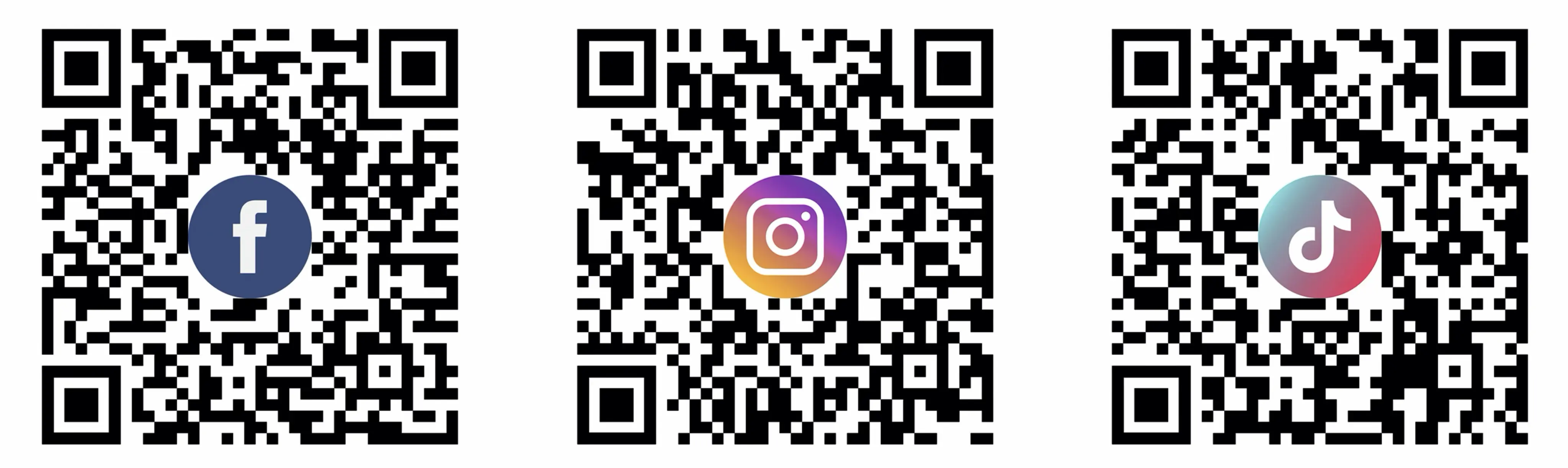 Facebook, Instagram, TikTok QR Codes